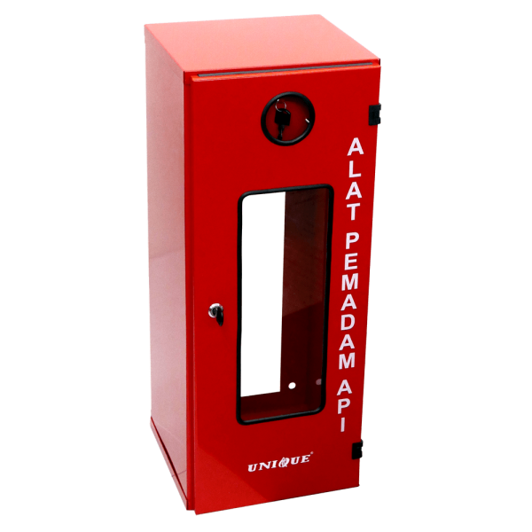 Easy Install wall mounted fire extinguisher indoor cabinet. Can fit up to 9kg type ABC or 9 liter Foam type fire extinguisher to avoid weather damage.