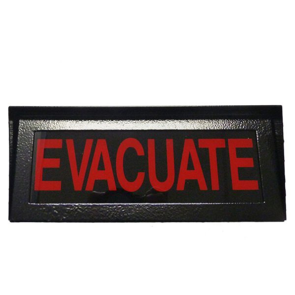 Evacuate Sign for fire suppression system